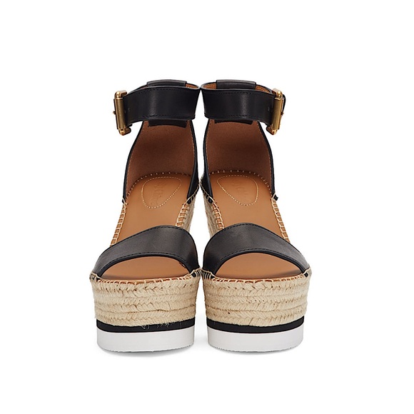 See by Chloe Glyn Black Leather Platform Sandals - Picture 11 of 14